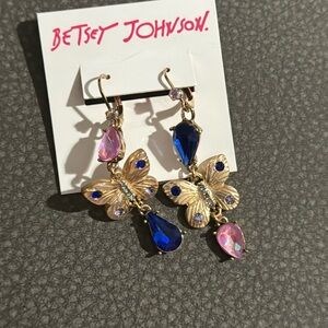Betsey Johnson butterfly earrings nwt!